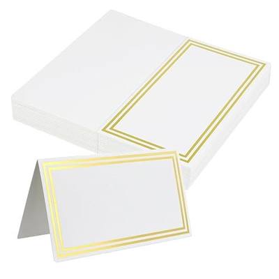 Premium Place Cards, Used for Table Decoration, Seat Cards with Double Gold Foil Border, 2x3.5-Inch Tent Cards - Perfect for Weddings, Tables, Dinner Parties(50 Pack)