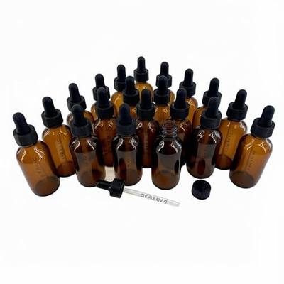 Dropper Bottles 2 oz Amber Glass with Scale – 20 Pack Graduated Bottles for Essential Oils, Tinctures, DIY Skincare, UV Protection