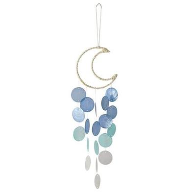 Wind Chimes for Outside,Handcrafted Capiz Shells Wind Chime for Indoor/Outdoors,Garden Decoration of Coastal Style,Great Gift for Shells Wind Chimes Lovers and More (Blue)