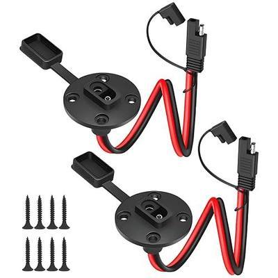 2 Pack SAE Quick Connector Harness, 1FT 10AWG SAE Adapter Male Plug to Female Socket Cable, Waterproof SAE Cord for Solar Panel Generator Charger (Round)