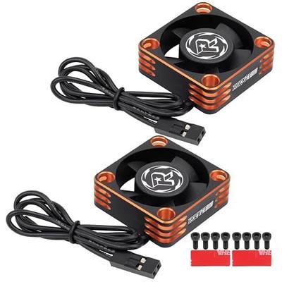 28000RPM RC Motor Heatsink ESC Cooling Fan,30mm,2 Pack,Orange | RC Model Heatsink for 1/8 1/10 1/12 Scale,RC Car,Truck,Buggy Truggy,540 550 Brushless Motor