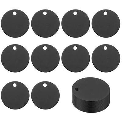 PATIKIL Round Metal Stamping Blanks Tags 1", 25 Pcs Round Anodized Aluminum Blank Laser Engraving Dog ID Name Tag with Hole for Pet Craft DIY Decorative, Black