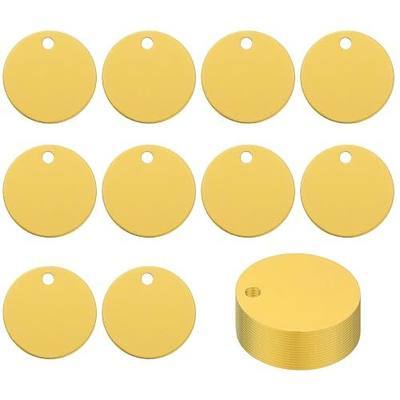 PATIKIL Round Metal Stamping Blanks Tags 1", 25 Pcs Round Anodized Aluminum Blank Laser Engraving Dog ID Name Tag with Hole for Pet Craft DIY Decorative, Yellow