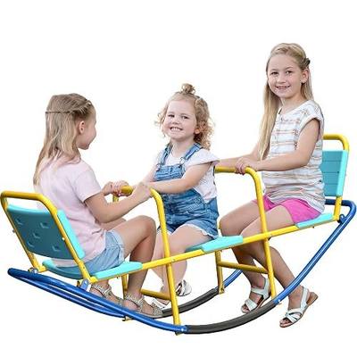 Life Finds Kids' 3-Seat Teeter Totter for Ages 3 to 8, Indoor Outdoor Children’s Seesaw, LF-TT1