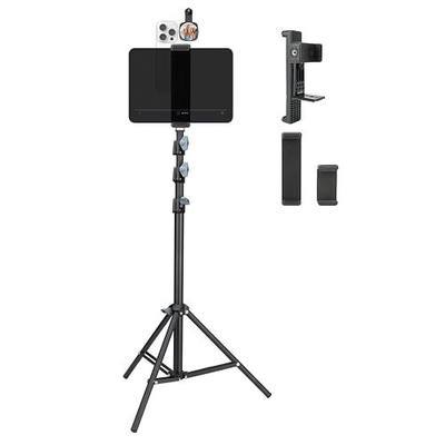 Large Screen Teleprompter Holder for Tablet & Phone with 70.8" Tripod | Dual Device Design, Extendable Tripod, Fits iPad/iPhone/Samsung Galaxy and more, Perfect for Live Streaming/Video Recording