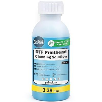 DTF Printhead Cleaning Solution 3.38 fl oz (100ml) | Dissolves Ink Clogs & Restores Flow | For I3200 ET8550 L1800 XP15000 XP600 R1390 & All Printheads | Nozzle Care & Printer Head Kit