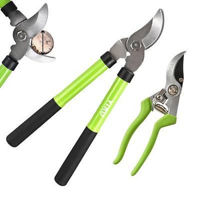 Loppers for Tree Trimming 15"Branch Cutter & Pruning Loppers Set Rust-Resistant Bypass Pruners Tree Trimmer Clippers,1"Cut Diameter,Short Handle Garden Shears Tools for Gardening Yard,Limb,Plant 2Pcs