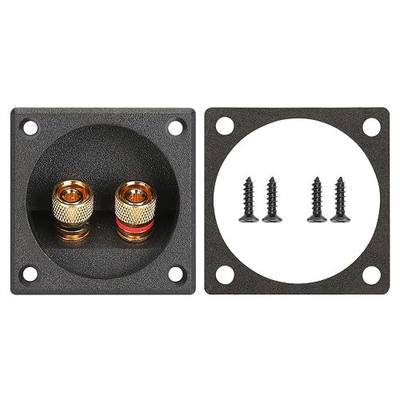 2.2 in Square Screw-Type Speaker Box Terminal Cup, Pack of 1 | Features Bare Wire and Banana Plug Connection; 2-Way Speaker Terminal with Gold Plated Binding Posts; 1 Pack.