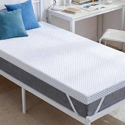 SINWEEK 2 Inch Twin XL Cooling Memory Foam Mattress Topper for Pressure Relief, Bed Mattress Pad with Cooling Soft Cover and Corner Straps, CertiPUR-US Certified