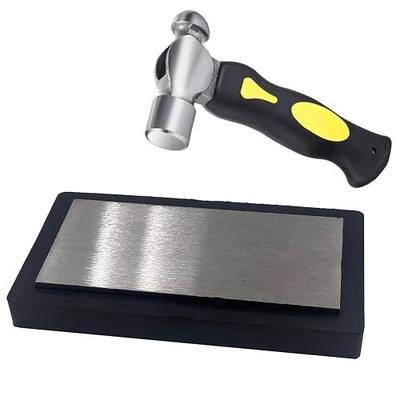 7.8"x4.2"Steel Bench Block Flat Anvil Jewelers Tool with Tough Rubber Block,Jewelry Stamping Hammer, Jewelry Metal Stamping Tools for Jewelry Making & Metal Stamping (Rectangle)
