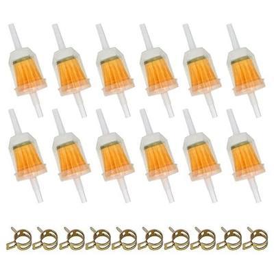 Inline Fuel Filter for Lawn Mower, Small Engine, Kohler, John Deere, Kawasaki - Gas Filter Replacement with High Flow Design (12-Pack)