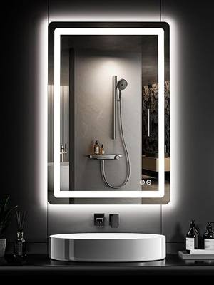 TRAHOME LED Bathroom Vanity Mirror with Lights, 36"x24" Lighted Wall Mirror | Front and Backlit, Anti Fog, Dimmable 3 Color Lighting, Memory Function, Shatterproof Glass, Plug in or Hardwired