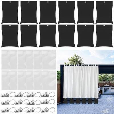 12 Pack 24oz Outdoor Curtain Weights Heavy with Sealed Bags & Clips | Large Capacity Curtain Weights Bags Drapery Bottom Weighted Sandbag Bags for Drapes Pergola Cabana Gazebo Garden Yard