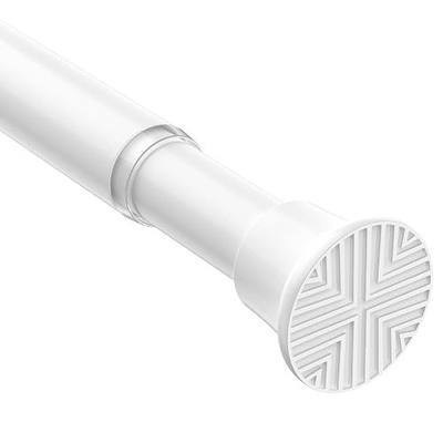 Spring Tension Curtain Rod 32-76 inch, Adjustable Expandable Tension Curtain Rod No Drilling, Tension rods for Window Doorway Kitchen Curtain, White