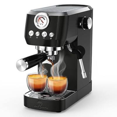 MAttinata Espresso Machine 20 Bar, Espresso Coffee Maker with Professional Milk Frother Steam Wand for Cappuccino & Latte, 49oz Removable Water Tank for Home, Black