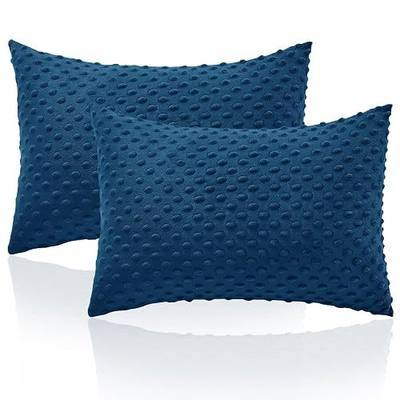 Entisn Minky Dot Pillowcase 13x18, 2 Pack Nursery, Navy Blue | Hidden Zipper for Safety, 3D Dot Texture Calms Baby, Machine Washable, Fits Toddler Pillows, 2 Pillowcases Included