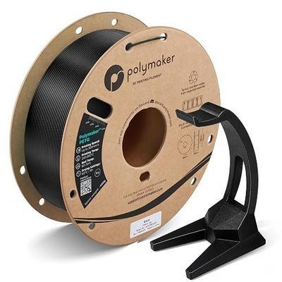 Polymaker PETG Filament 1.75mm Black 1KG, High Speed, 2.2 Lbs | Up to 300mm/s, Easy to Print, High Strength, Excellent Layer Adhesion, Warp Free, 3D Printer Filament with Most 3D Printers