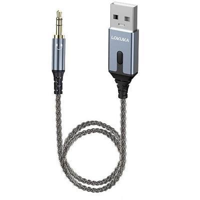 Bluetooth 5.3 to Aux Adapter for Car or Speaker, 3.5mm Bluetooth Receiver with 8-Strand Single Crystal Copper Cable, Aluminum Alloy Shell, for Hands-Free Calls, Voice Navigation, Phone Music