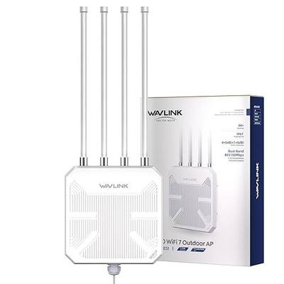 WAVLINK WiFi 7 BE5100 Outdoor WiFi Extender | Dual Band WiFi Repeater,AP, Mesh Router, POE Powered, IP67 Waterproof, 4 x 8dBi Antennas, 2.5 Gbps Ethernet, Up to 2800 sq.ft