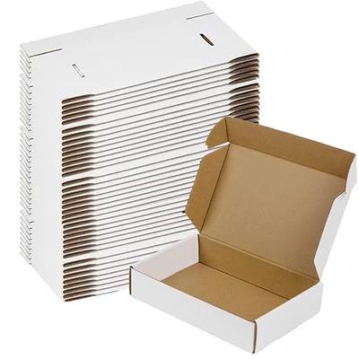50 Pack 9x6x2 Shipping Boxes, White Corrugated Cardboard Packaging Box for Small Business