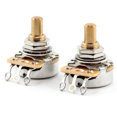 CTS 500k Potentiometer for Guitar - Custom Short Solid Shaft, Audio Taper, 10% Tolerance (2x)