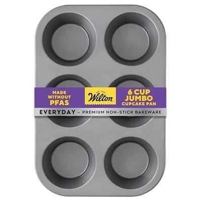 Wilton Everyday Non-Stick Jumbo Muffin Pan, Oversized, 6-Cup