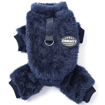 Dog Sweater for Small Dogs Fleece Dog Pjs Winter Warm Puppy Sweater Thermal Soft Stretchy Doggie XXS Doggie Clothes Outfits Cat Apparel (Navy Blue, XX-Small)
