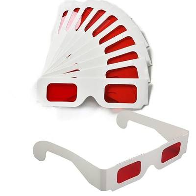 20 Pcs Red 3D Glasses Paper red-red 3D Movie Glasses Secret Reveal Red Lenses 3D Glasses 3D Viewing Decoder Glasses