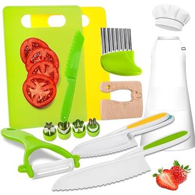 Montessori Kitchen Toys for Toddlers-Kids Knife Set for Real Cooking 15 Pieces Children Safe Knives Cooking Cutting Sets for Kids Toddler Toys Stocking Stuffers Gifts for Kids