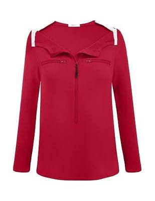 Deyeek Chemo Port Shirts for Women 2 Side Snaps Long Sleeve Shoulder Post Surgery Clothing Dialysis Breast Cancer Shirts