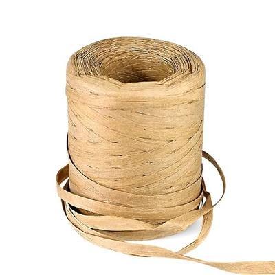 Natural Raffia Paper Ribbon Twine - 1/4 Inch x 218 Yards | Packing Paper Twine String for Gift Wrapping, Florist Bouquets, DIY Crafts, Christmas Crafts and Craft Ribbon for Crochet