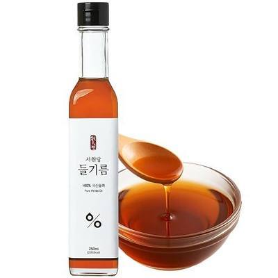 Korean Food Seowondang Perilla Oil, 100% Korean Seeds, 250ml Bottle Premium | Cold-pressed perilla oil made from 100% Korean perilla seeds with a rich nutty flavor