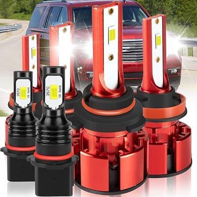 For Chevrolet Chevy Tahoe 2016-2020 Light Bulbs, IP68 Waterproof, 800% Brightness Hi and Lo Beam+Fog Light Bulbs, 6500K White, 36000LM Super Bright, Efficient Heat Dissipation, 6PCS