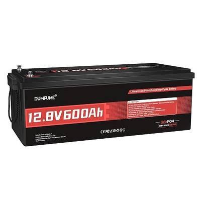 12V 600Ah LiFePO4 Battery, Built-in 200A BMS, 7680Wh Energy 10000+ Deep Cycles Rechargeable 12 Volt Battery Perfect for RV, Solar System, Off Grid, Home Energy Storage
