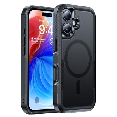 DEVISELOVE Magnetic for iPhone 16 Case Rugged Dual-Layer Shockproof Black