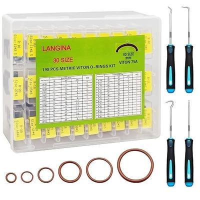 198PCS Viton O Ring Kits, 30 Sizes,75A Shore,High Temp Resistance | High temperature and corrosion resistanec,Viton Seal Rings,FKM Material for Home/Car/Hydraulic/Auto/A/C/RV Repair