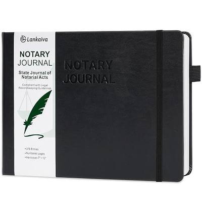 Lankaiva Notary Journal Log Book - 10"X7" Executive Hardcover Notary Log Book with Numbered Pages, Notary Public Journal for Notarial Acts - Notary Supplies with Privacy Guard, Black