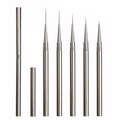 Nail Art Liner Brushes Set – 5PCS Long Thin Nail Brushes for Gel Nail Polish, Detail Painting & Striping – Professional Nail Art Brushes with Durable Metal Handles for Salon & DIY Manicure