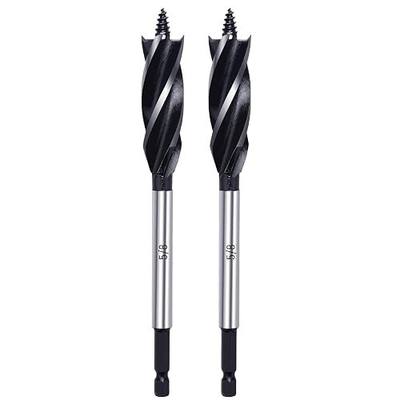 Wood Drill Bit 5/8 in. x 6-1/2 in. x 2Pcs Auger Drill Bits for Wood with 1/4 Inch Quick Change Hex Shank