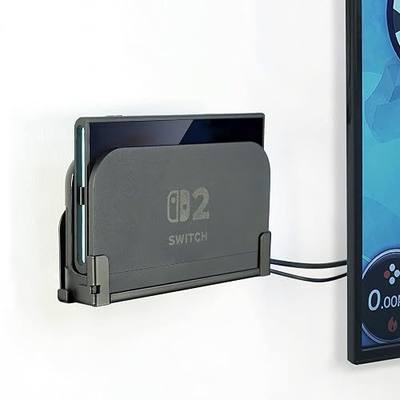Monzlteck Wall Mount Bracket for Switch 2 Dock, Left Side TV Mount, Metal Construction, Space-Saving Design