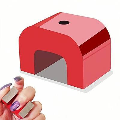 30LB Horseshoe Magnet for Nails, Red Cast Alnico U Horseshoe Magnet | 30LB Super Strong Alnico Magnet for Cat Eye Nail Polish, Nail Art, Science Education, DIY Crafts & Classroom Teaching