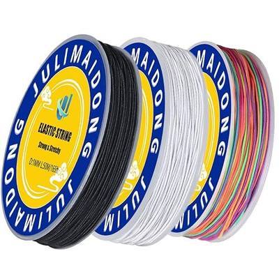 3 Rolls 1.0 mm 495 Feet Rainbow/White/Black Elastic Bracelet Stretchy String Cord, Stretch Bead Cord for Bracelets Jewelry Making, Necklaces, Beading and Crafts