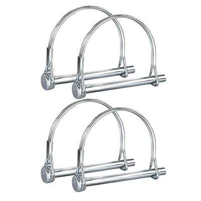 Trailer Coupler Pin 1/4"x4", 4 Pack Zinc-Plated Safety Locking Pin, Rust Resistant Quick Connect Hitch Pin for Utility Trailers, Boat, Cargo Hitch, Lawn Tractors, Farm and Garden Equipment (D-Shaped)