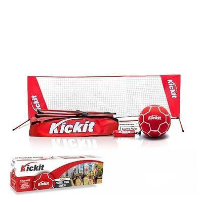 Kickit Soccer Tennis Game Set, Portable 6.5' Wide x 2' High Net & Soft Lightweight Ball, Play Outdoors, Indoors, Backyard, Beach, Complete Skills Training & Travel Friendly, Original