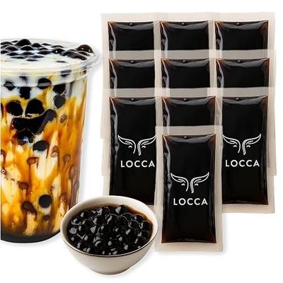 Locca Instant Boba – Brown Sugar Tapioca Pearls – Chewy Boba Balls Ready in 25 Secs – Quick Boba Pearls for DIY Bubble Tea, Milk Tea & Boba Drinks Kit (Pack of 10)