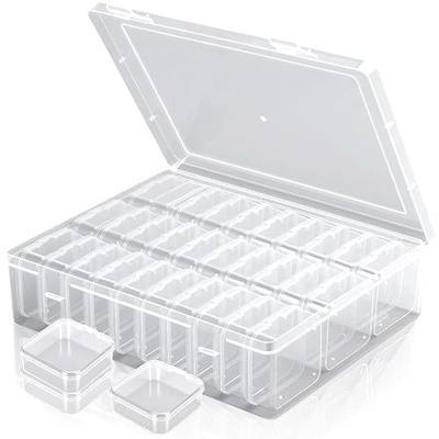 Bead Organizer Box, 31 Mini Clear Jewelry Organizers and Hinged Lid Bead Storage Containers, Ideal for DIY Jewelry Crafts, Screws and Small Parts Craft Storage