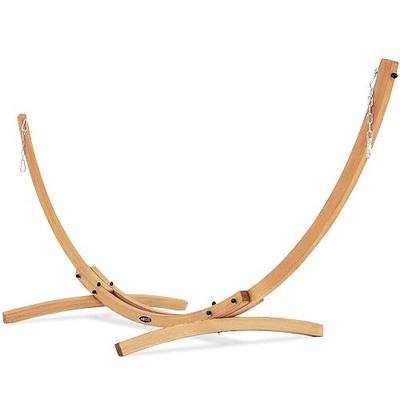 Lazy Daze Hammocks 10.5 FT Outdoor Arc Wood Hammock Stand, 2 Person Hard Pine Wood Hammock Stand with Carabiners and Chains for Patio Indoor Outdoor Garden Poolside, 300lb Capacity, Natural