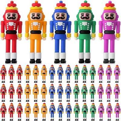 Chunful 50 Pcs Christmas Mini Nutcracker Figures Decor Small Nutcracker Figures Soldier Ornament for Christmas Stocking Stuffer Treat for Tabletop Home Collectible Decor Party Favors Gifts