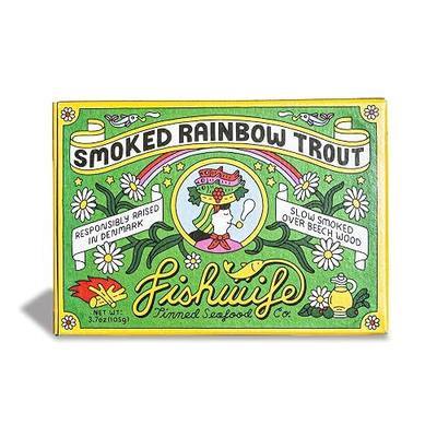 Fishwife Smoked Rainbow Trout (1-Pack) | Premium Tinned Fish | ASC-Certified | Gluten Free, Omega-3s | Slow-Smoked in Small Batches | Hand-Packed w/ Olive Oil | Farmed from Denmark