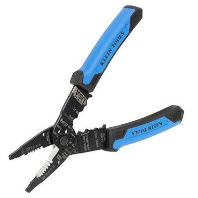 Klein Tools 1025 Long Nose Multi-Purpose Wire Stripper, Made in USA Professional Electrician Tools, Crimping Tool, Cable Stripper for 10-20 AWG Solid, 12-22 AWG Stranded Wire